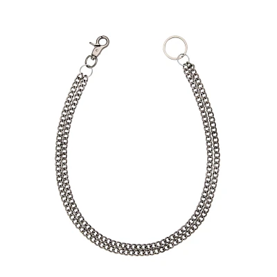 Black Double Row Curb Wallet Chain