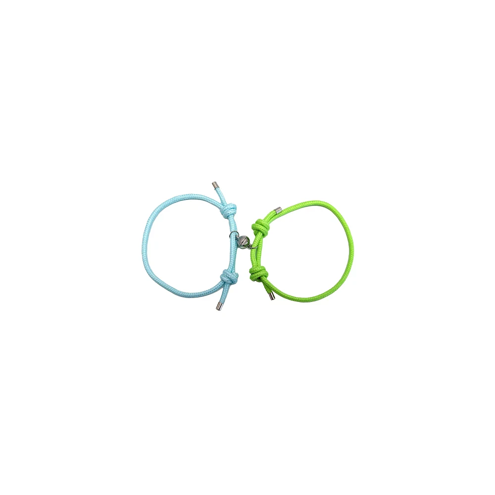 Blue and Green Magnetic Long Distance Bracelets - 2 Pack