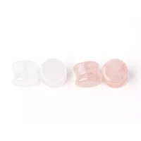 Multi-Pack Clear and Rose Quartz Stone Plugs - 2 Pair