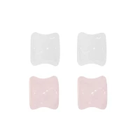 Multi-Pack Clear and Rose Quartz Stone Plugs - 2 Pair
