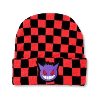 Black and Red Checker Gengar Cuff Beanie Hat - Pokémon