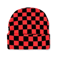 Black and Red Checker Gengar Cuff Beanie Hat - Pokémon