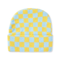 Blue and Yellow Checkered Pikachu Cuff Beanie Hat - Pokémon