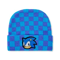 Blue Checkered Sonic the Hedgehog Cuff Beanie Hat
