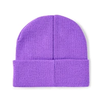 Purple Coraline and Cat Cuff Beanie Hat