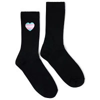 Black Transgender Pride Heart Crew Socks