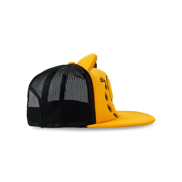 Chapeau De Seau Réversible Garfield - Orange Unisexe Avec Oreilles 3D Et Motif Lasagne - Protection Solaire Décontractée