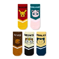 Multi-Pack Pokémon Character Names No Show Socks - 5 Pack