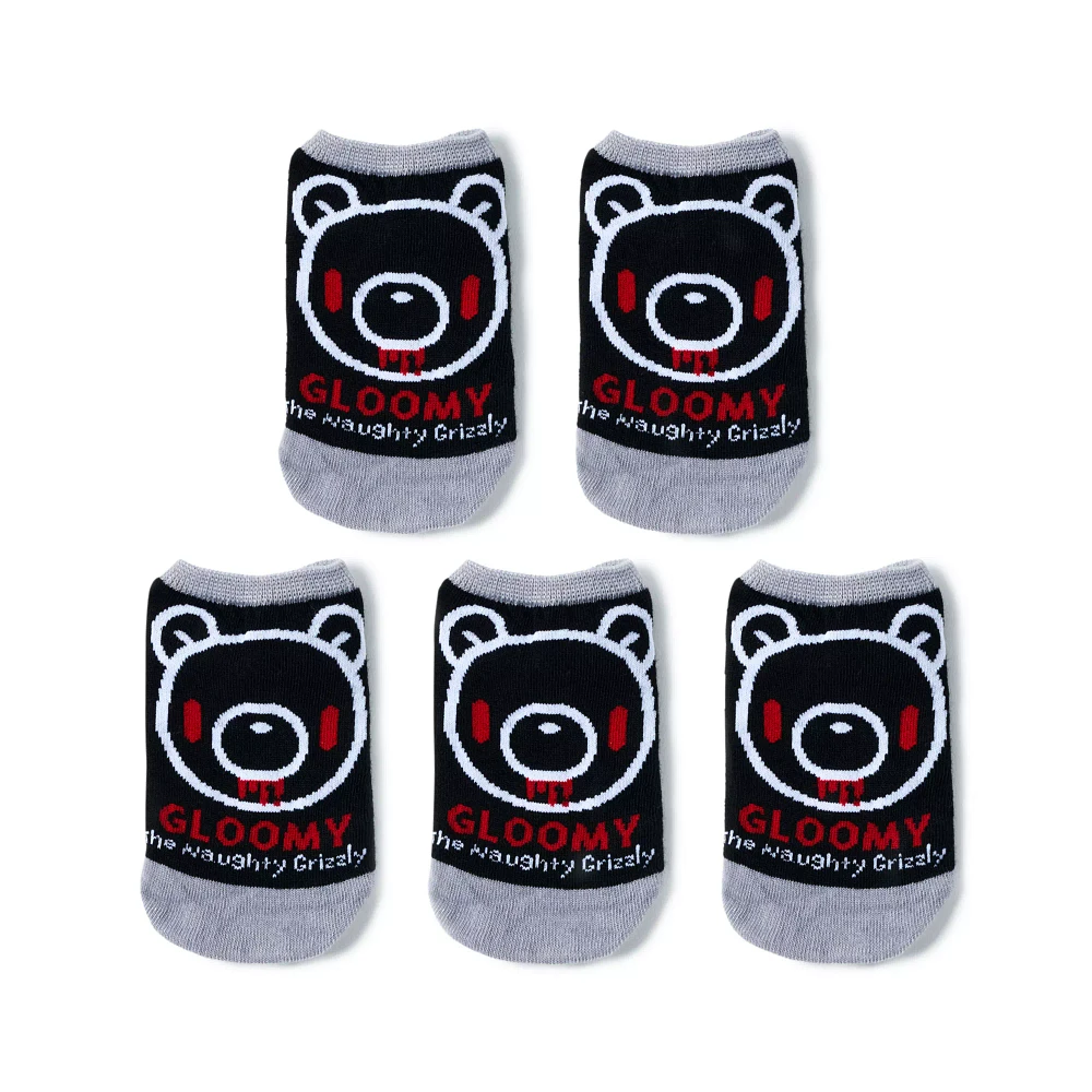 Gloomy Bear No Show Ankle Socks - 5 Pack
