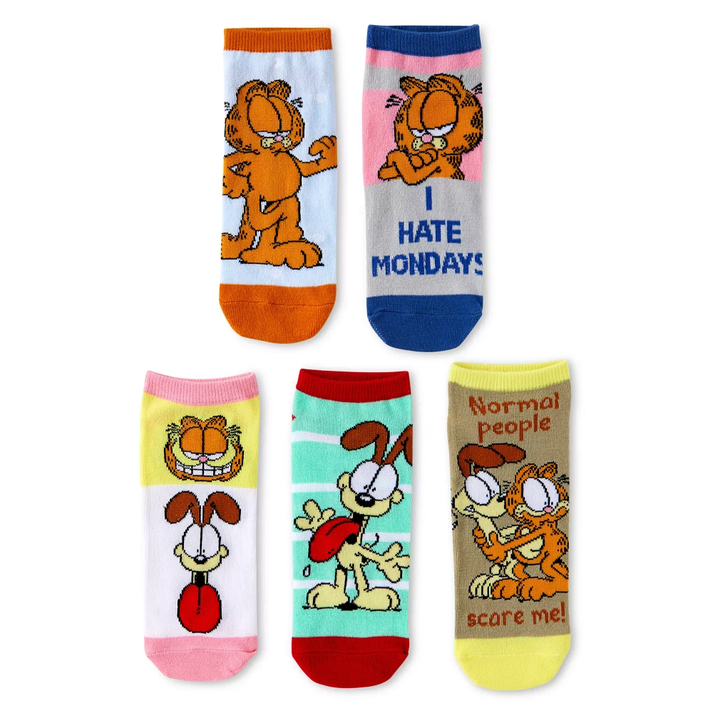 Multi-Pack Garfield No Show Socks - 5 Pack
