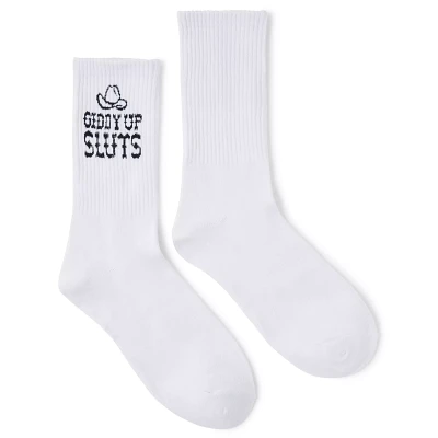 Giddy Up Sluts Crew Socks