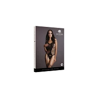 Black Fence Suspender Body Stocking