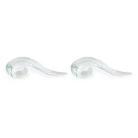 White Iridescent Glass Spiral Tapers