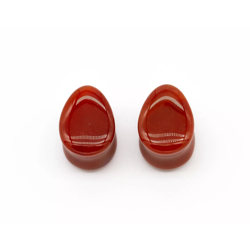 Carnelian Stone Oval Plugs