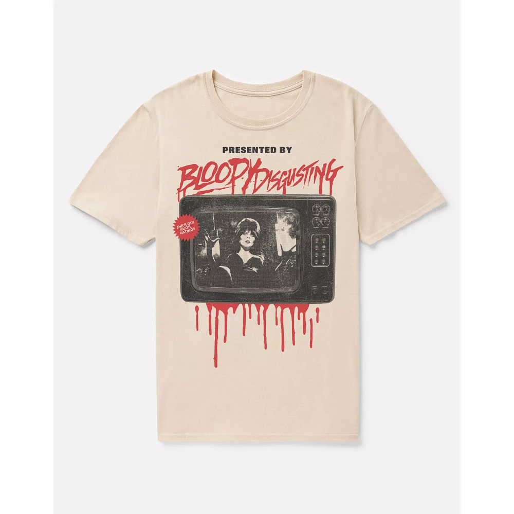 Elvira x Bloody Disgusting TV Guide T Shirt