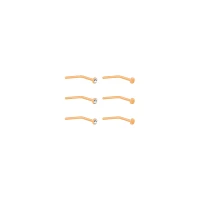 CZ Bioflex Nose Pins 6 Pack - 20 Gauge