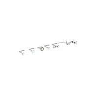 Multi-Pack CZ Dangle Moon L-Bend Nose Ring 6 Pack - 20 Gauge