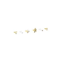 Multi-Pack CZ Silvertone and Goldtone Ornate Circle L-Bend Nose Rings 6 Pack - 20 Gauge