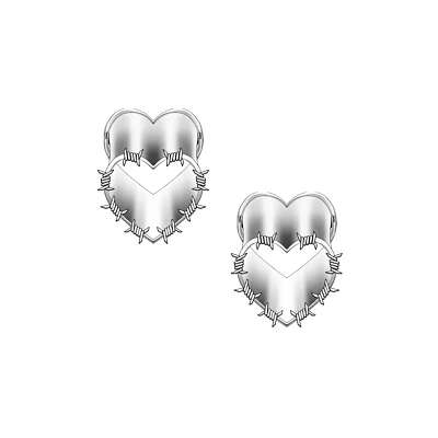 Silvertone Barbed Heart Tunnels