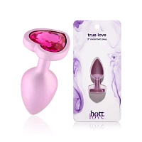 True Love Pink Gem Heart Metal Butt Plug 2.7 Inch - Hott Love