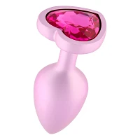 True Love Pink Gem Heart Metal Butt Plug 2.7 Inch - Hott Love