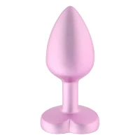 True Love Pink Gem Heart Metal Butt Plug 2.7 Inch - Hott Love