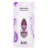 True Love Pink Gem Heart Metal Butt Plug 2.7 Inch - Hott Love