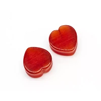Red Heart Quartz Stone Plugs - 1 Inch
