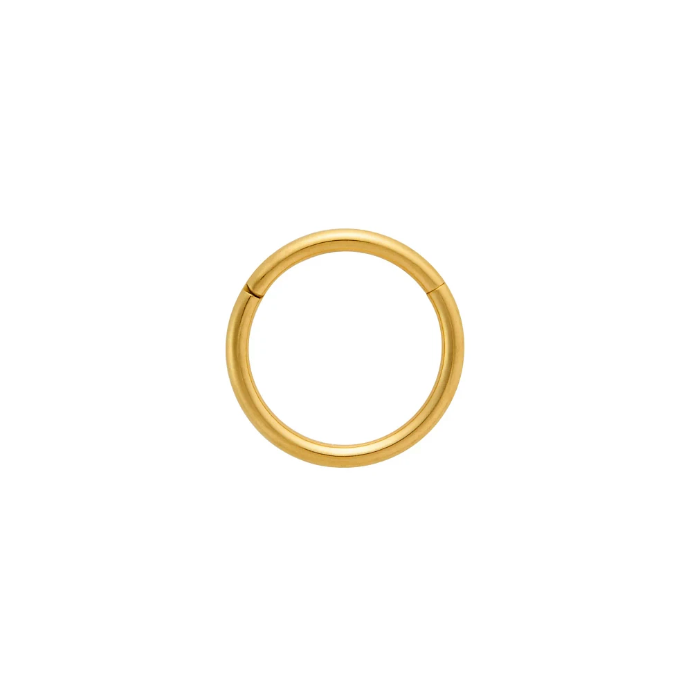 Goldplated Simple Hinge Hoop Septum Ring - 16 Gauge