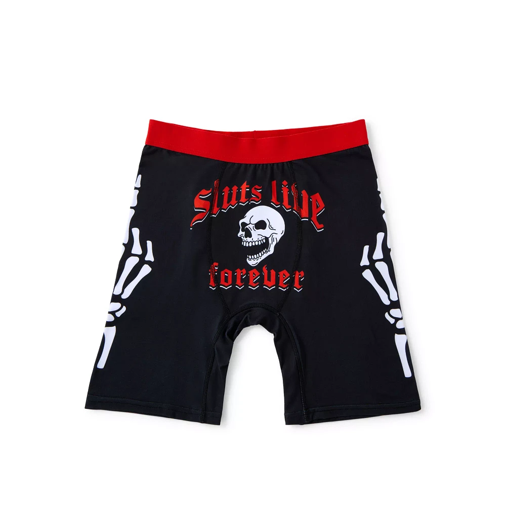 Sluts Live Forever Skull Boxer Briefs