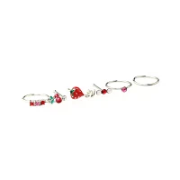 Multi-Pack CZ Berry Nose Pins and Hoop Rings 6 Pack - 20 Gauge