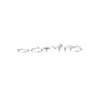 Multi-Pack CZ Berry Nose Pins and Hoop Rings 6 Pack - 20 Gauge