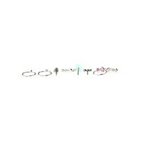 Multi-Pack CZ Blue and Purple Shell Nose Pins and Hoop Nose Rings 6 Pack -20 Gauge