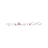 Multi-Pack CZ Heart Hoop Nose Rings and Bone Nose Rings 9 Pack - 20 Gauge