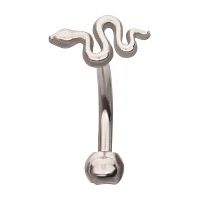 Silvertone Snake Cartilage Earring - 16 Gauge