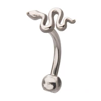 Silvertone Snake Cartilage Earring - 16 Gauge