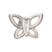 Silvertone Butterfly Cartilage Earring - 16 Gauge