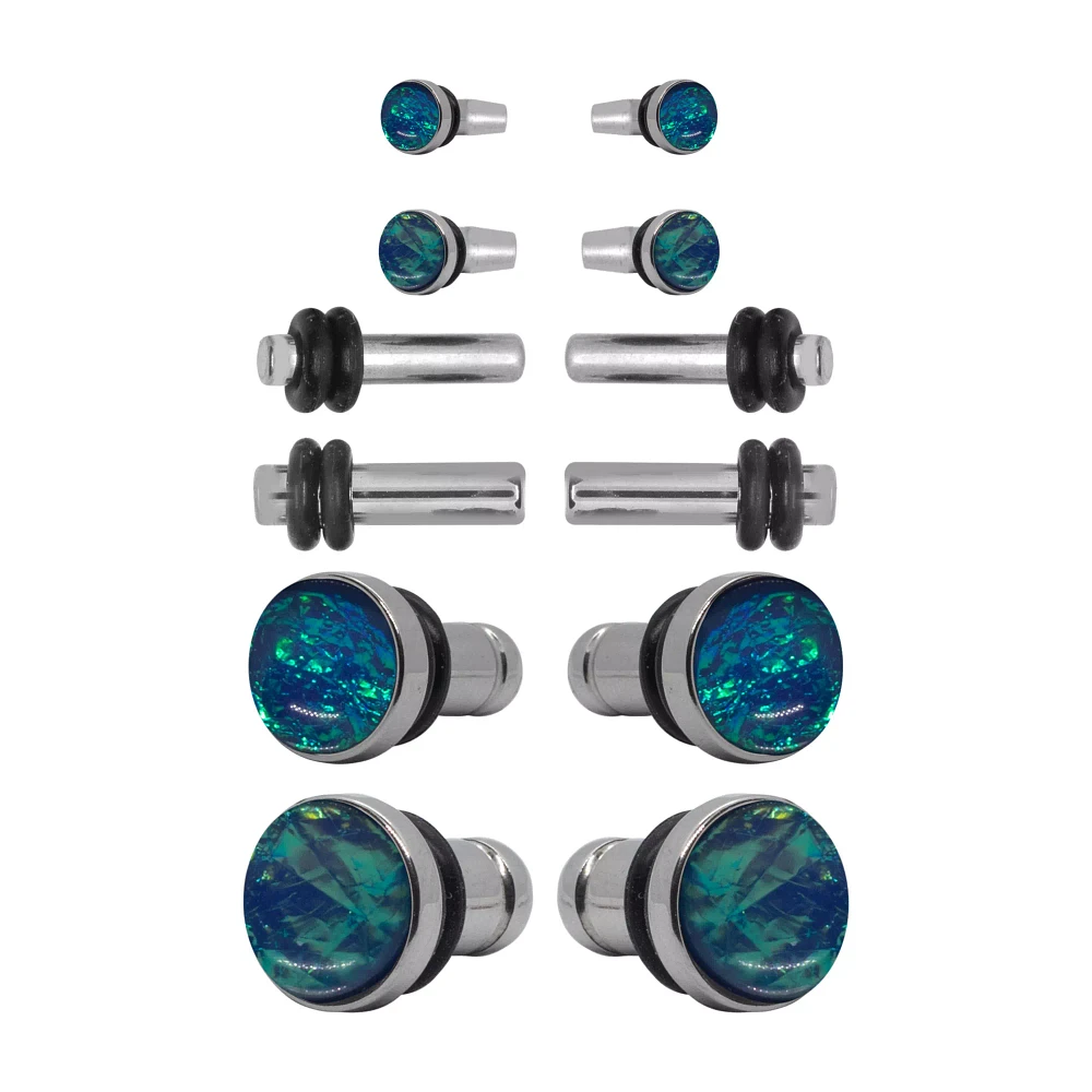 Multi-Pack Silvertone Resin Plug Set