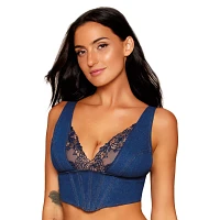 Denim Floral Lace Corset