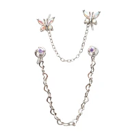 Multi-Pack CZ Butterfly Nose Chains 2 Pack - 18 Gauge