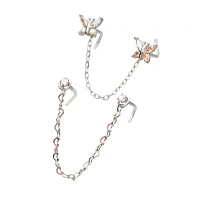 Multi-Pack CZ Butterfly Nose Chains 2 Pack - 18 Gauge