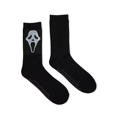 Ghost Face Rhinestone Crew Socks