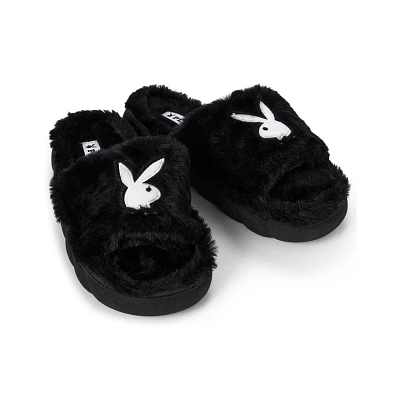 Black Playboy Slippers
