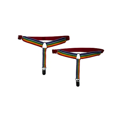 Rainbow Pride Leg Garters with O Ring