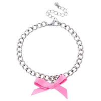 Multi-Pack Heart and Bow Chain Bracelets - 5 Pack