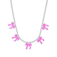 Pink Bow Chain Necklace