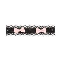 Black Lace Bow Spiked Choker Necklace