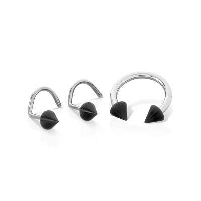 Kayla Malecc Multi-Pack Titanium Horseshoe Ring and Screw Nose Rings with Ends 3 Pack
