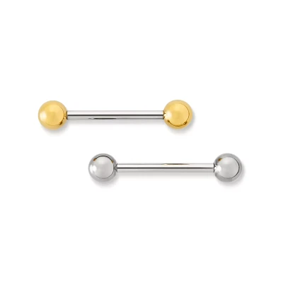 Kayla Malecc Multi-Pack Titanium Barbells with Goldtone Ends 2 Pack - 14 Gauge