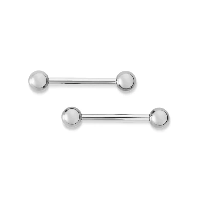 Kayla Malecc Multi-Pack Titanium Barbells with Silvertone Ends 2 Pack - 14 Gauge